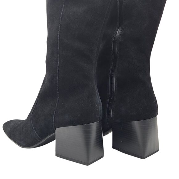 Aqua‎ College Women Tori Waterproof Black Suede Knee-High Boots 10M Side Zipper - Picture 13 of 16